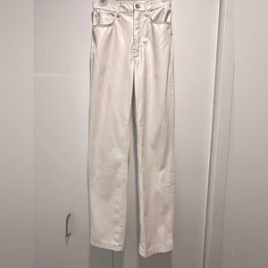 Abercrombie Vegan Leather 90s Straight Pants - White - Size 26 (2)
